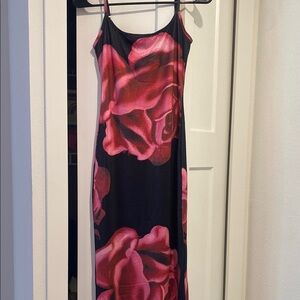 Black and Pink Floral Dress